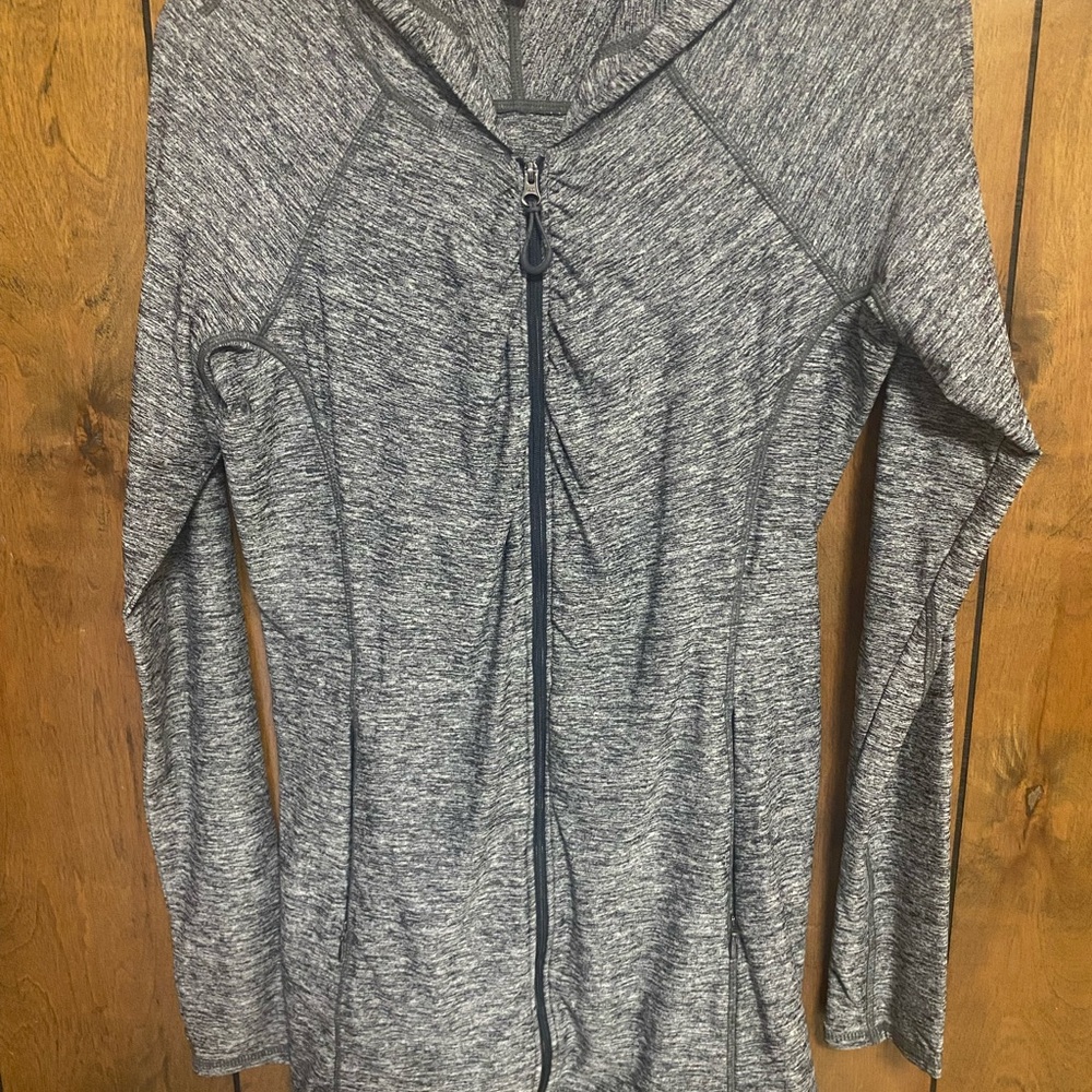 Athleta Heathered Gray Women's Zip-Up Hoodie